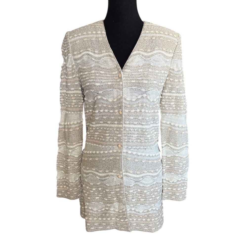 Vintage Luxury St. John by Marie Gray Santana Knit Longline Cardigan, Size Small